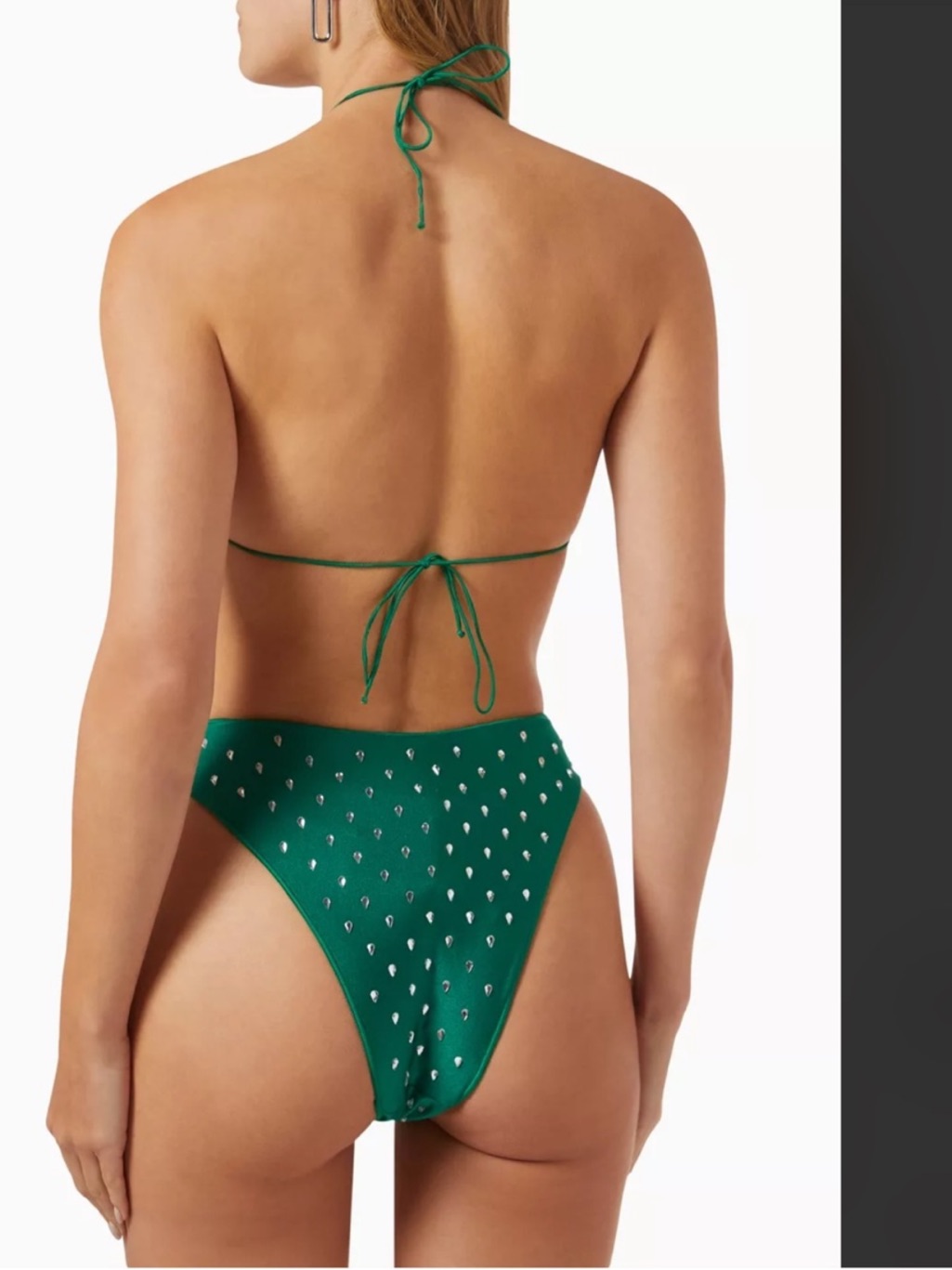 Oseree Gem Studded Triangle Bikini Set With Matching Sarong Nwt — image 4 of 8